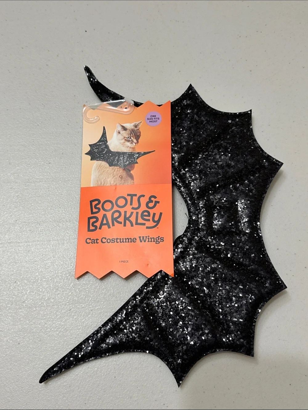Boots & Barkley Black Glitter Cat Bat Wings